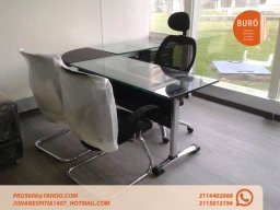 ESCRITORIOS DE VIDRIO EN L